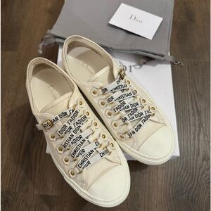 Walk'n'Dior Sneaker in White Cotton Canvas